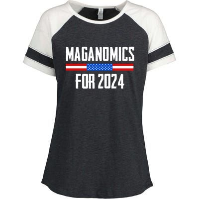 Trump Maganomics 2024 Enza Ladies Jersey Colorblock Tee