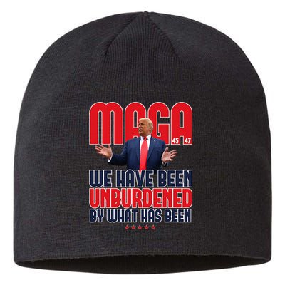 Trump Maga 2024 47th President Unburdened Meme Design Sustainable Beanie