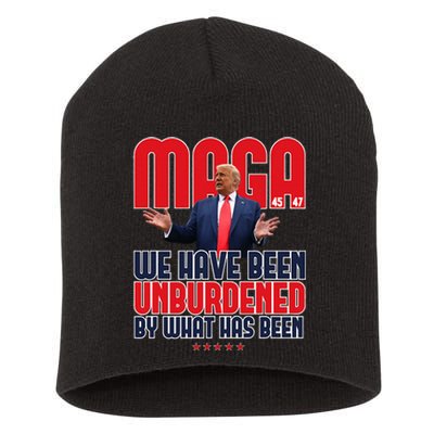 Trump Maga 2024 47th President Unburdened Meme Design Short Acrylic Beanie