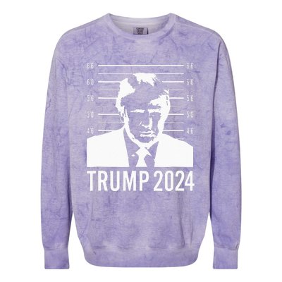 Trump Mugshot 2024 President Colorblast Crewneck Sweatshirt