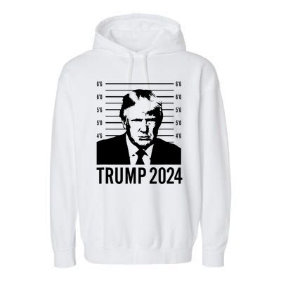 Trump Mugshot 2024 President Garment-Dyed Fleece Hoodie