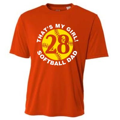 ThatS My #28 Softball Dad FatherS Day Fast Pitch Fan Gift Cooling Performance Crew T-Shirt