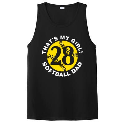 ThatS My #28 Softball Dad FatherS Day Fast Pitch Fan Gift PosiCharge Competitor Tank