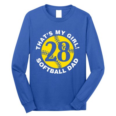 ThatS My #28 Softball Dad FatherS Day Fast Pitch Fan Gift Long Sleeve Shirt