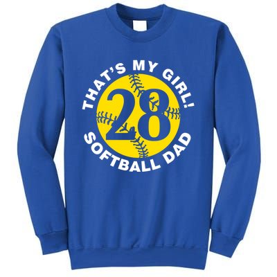 ThatS My #28 Softball Dad FatherS Day Fast Pitch Fan Gift Sweatshirt