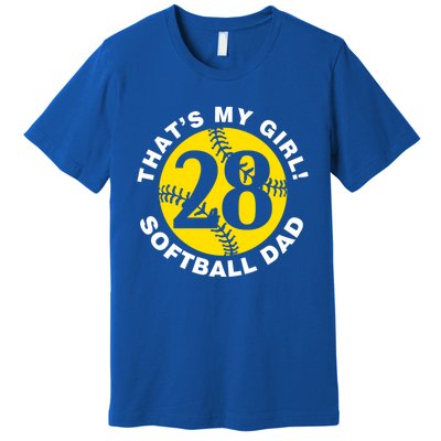 ThatS My #28 Softball Dad FatherS Day Fast Pitch Fan Gift Premium T-Shirt