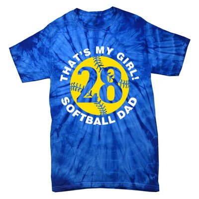 ThatS My #28 Softball Dad FatherS Day Fast Pitch Fan Gift Tie-Dye T-Shirt