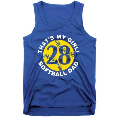 ThatS My #28 Softball Dad FatherS Day Fast Pitch Fan Gift Tank Top