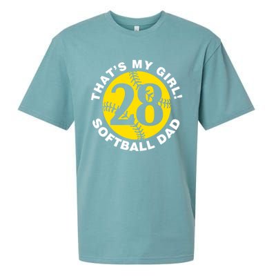 ThatS My #28 Softball Dad FatherS Day Fast Pitch Fan Gift Sueded Cloud Jersey T-Shirt