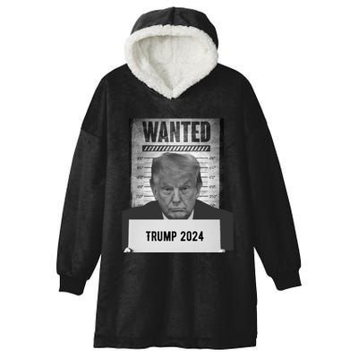 Trump Mugshot 2024 President Hooded Wearable Blanket