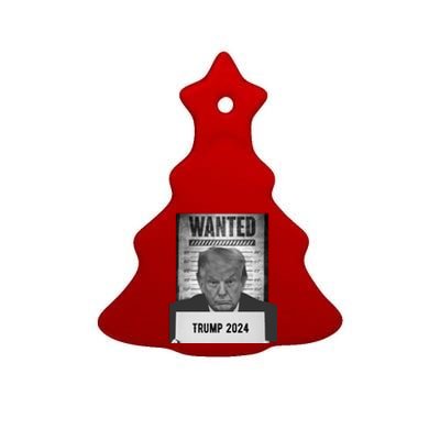 Trump Mugshot 2024 President Ceramic Tree Ornament