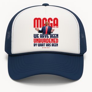 Trump Maga 2024 47th President Unburdened Meme Design Trucker Hat