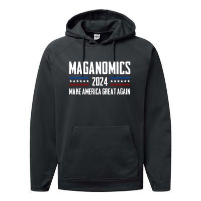 Trump Maganomics 2024 Performance Fleece Hoodie