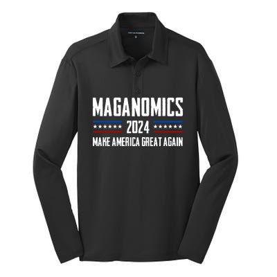 Trump Maganomics 2024 Silk Touch Performance Long Sleeve Polo