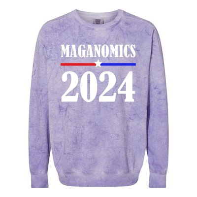 Trump Maganomics 2024 Funny Biden Trump Colorblast Crewneck Sweatshirt