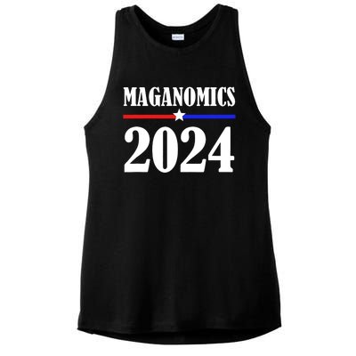 Trump Maganomics 2024 Funny Biden Trump Ladies PosiCharge Tri-Blend Wicking Tank