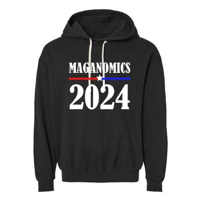 Trump Maganomics 2024 Funny Biden Trump Garment-Dyed Fleece Hoodie