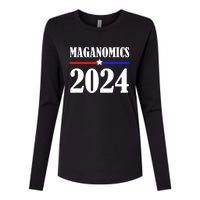 Trump Maganomics 2024 Funny Biden Trump Womens Cotton Relaxed Long Sleeve T-Shirt