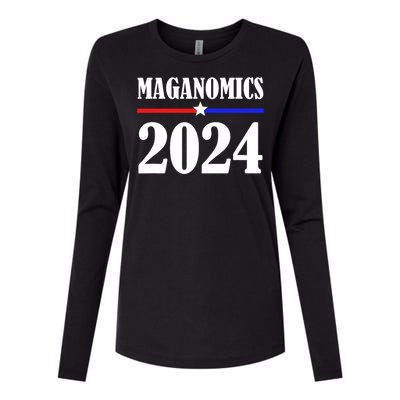 Trump Maganomics 2024 Funny Biden Trump Womens Cotton Relaxed Long Sleeve T-Shirt