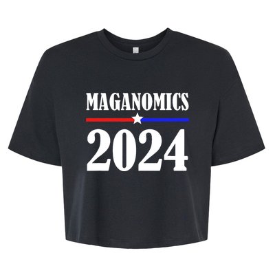 Trump Maganomics 2024 Funny Biden Trump Bella+Canvas Jersey Crop Tee