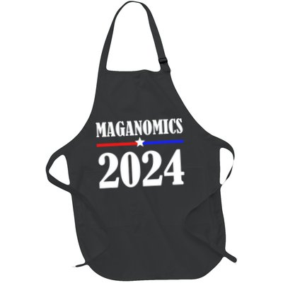 Trump Maganomics 2024 Funny Biden Trump Full-Length Apron With Pockets