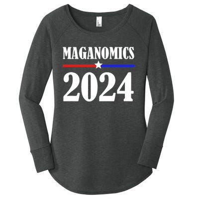 Trump Maganomics 2024 Funny Biden Trump Women's Perfect Tri Tunic Long Sleeve Shirt