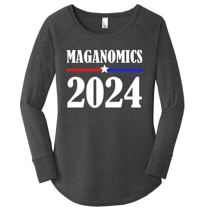 Trump Maganomics 2024 Funny Biden Trump Women's Perfect Tri Tunic Long Sleeve Shirt