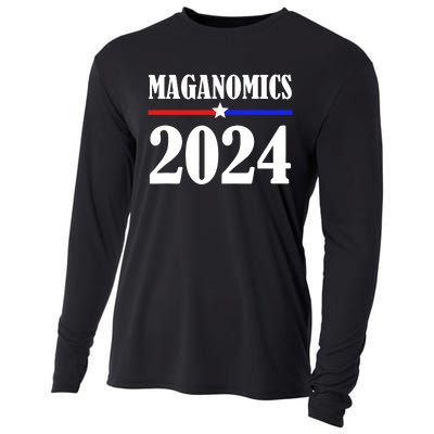 Trump Maganomics 2024 Funny Biden Trump Cooling Performance Long Sleeve Crew