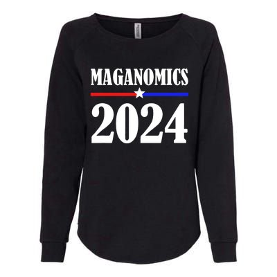 Trump Maganomics 2024 Funny Biden Trump Womens California Wash Sweatshirt