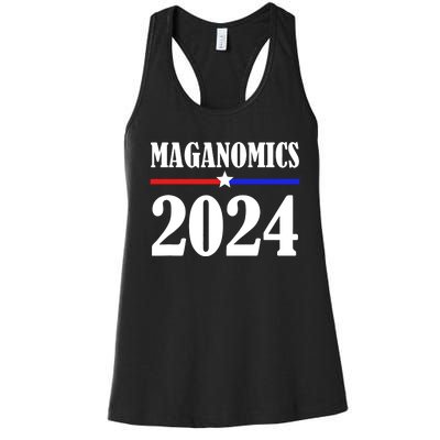 Trump Maganomics 2024 Funny Biden Trump Women's Racerback Tank