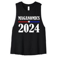 Trump Maganomics 2024 Funny Biden Trump Women's Racerback Cropped Tank