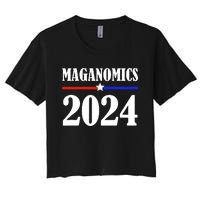 Trump Maganomics 2024 Funny Biden Trump Women's Crop Top Tee