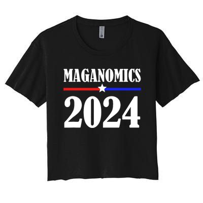 Trump Maganomics 2024 Funny Biden Trump Women's Crop Top Tee