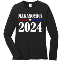 Trump Maganomics 2024 Funny Biden Trump Ladies Long Sleeve Shirt