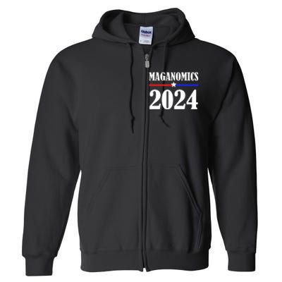 Trump Maganomics 2024 Funny Biden Trump Full Zip Hoodie