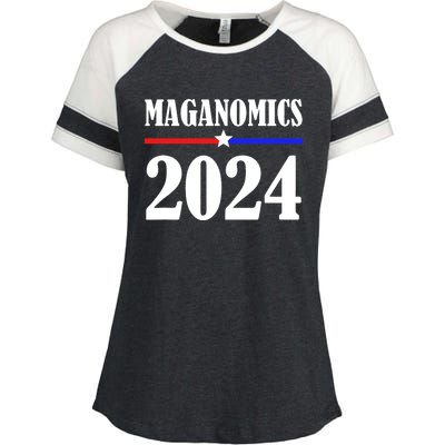 Trump Maganomics 2024 Funny Biden Trump Enza Ladies Jersey Colorblock Tee