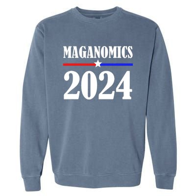 Trump Maganomics 2024 Funny Biden Trump Garment-Dyed Sweatshirt