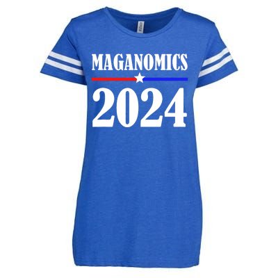 Trump Maganomics 2024 Funny Biden Trump Enza Ladies Jersey Football T-Shirt