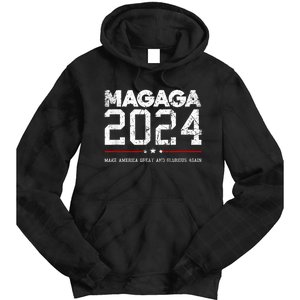 Trump Magaga 2024 Make America Great Glorious Again Design Tie Dye Hoodie