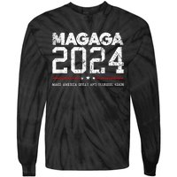 Trump Magaga 2024 Make America Great Glorious Again Design Tie-Dye Long Sleeve Shirt