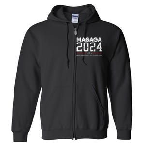 Trump Magaga 2024 Make America Great Glorious Again Design Full Zip Hoodie