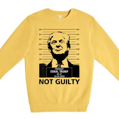 Trump Mugshot 2024 President Trump Not Guilty Premium Crewneck Sweatshirt