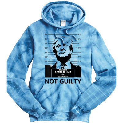 Trump Mugshot 2024 President Trump Not Guilty Tie Dye Hoodie