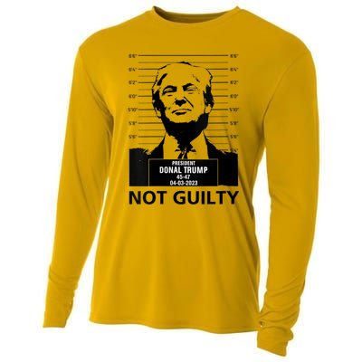 Trump Mugshot 2024 President Trump Not Guilty Cooling Performance Long Sleeve Crew