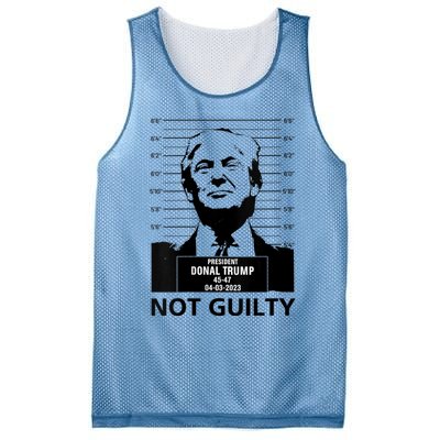 Trump Mugshot 2024 President Trump Not Guilty Mesh Reversible Basketball Jersey Tank