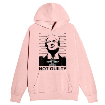 Trump Mugshot 2024 President Trump Not Guilty Urban Pullover Hoodie