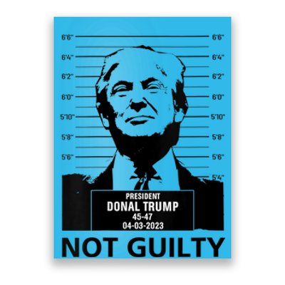 Trump Mugshot 2024 President Trump Not Guilty Poster