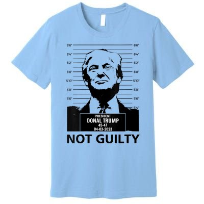 Trump Mugshot 2024 President Trump Not Guilty Premium T-Shirt