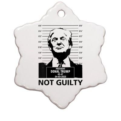 Trump Mugshot 2024 President Trump Not Guilty Ceramic Star Ornament