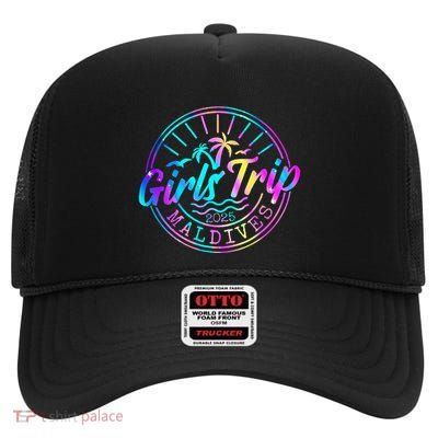 Trip Maldives 2025 Women Weekend Birthday Squad High Crown Mesh Back Trucker Hat